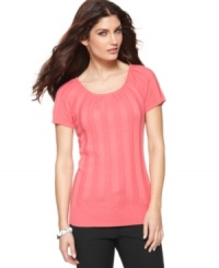 Unique ribbing creates substantial style on Joseph A's short sleeve sweater! (Clearance) Unique ribbing creates substantial style on Joseph A's short sleeve sweater! (Clearance)