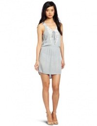 Gypsy 05 Women's Lace Up Mini Dress, Gray, X-Small Gypsy 05 Women's Lace Up Mini Dress, Gray, X-Small