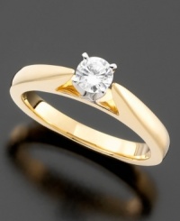 Simply perfect. She'll love this certified, round-cut, solitaire diamond (1/3 ct. t.w.) engagement ring. Crafted in 14k gold. Simply perfect. She'll love this certified, round-cut, solitaire diamond (1/3 ct. t.w.) engagement ring. Crafted in 14k gold.