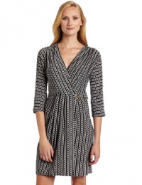 laundry BY SHELLI SEGAL Women's Chain Link Jersey Dress, Black Multi, 2