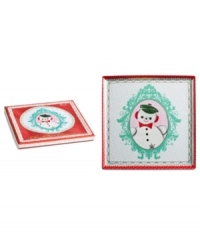 Spark some happy holiday nostalgia with the Christmas Cameo tray. Rosanna pairs a baby-faced snowman from Christmas past with vintage patterns and sparkling gold accents. A beautiful gift, with a matching box. Spark some happy holiday nostalgia with the Christmas Cameo tray. Rosanna pairs a baby-faced snowman from Christmas past with vintage patterns and sparkling gold accents. A beautiful gift, with a matching box.