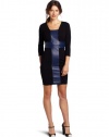 Robert Rodriguez Women's Fitted Moto Dress, Navy, 2