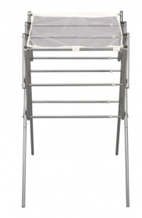 Household Essentials Expandable Folding Indoor Clothes Drying Rack, Satin Silver Household Essentials Expandable Folding Indoor Clothes Drying Rack, Satin Silver