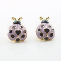 DaisyJewel Betsey Johnson Lilac Ladybug Stud Earrings - Lilac & Black Enamel Polka Dot Ladybug Heart & Blue Crystal Eyes Earring Studs - Skin-Safe - Top Seller - Violet, Lavender, and Purple - The IT Colors of the Season - For Pierced Ears DaisyJewel Betsey Johnson Lilac Ladybug Stud Earrings - Lilac & Black Enamel Polka Dot Ladybug Heart & Blue Crystal Eyes Earring Studs - Skin-Safe - Top Seller - Violet, Lavender, and Purple - The IT Colors of the Season - For Pierced Ears