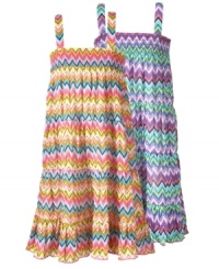 Mix it up! When she's not in the dress mood, she can change this convertible dress from Planet Gold into a skirt to pair with a light top for summer fun. Mix it up! When she's not in the dress mood, she can change this convertible dress from Planet Gold into a skirt to pair with a light top for summer fun.