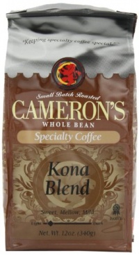 Cameron's Kona Blend Whole Bean Coffee, 12-Ounce Bags (Pack of 3) Cameron's Kona Blend Whole Bean Coffee, 12-Ounce Bags (Pack of 3)