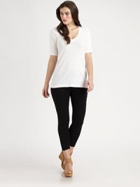 These versatile favorites are a super-soft stretch blend designed for maximum comfort and a great fit.Pullon styleInseam, about 23½47% supima cotton/47% micro modal/6% spandexMachine washMade in USA These versatile favorites are a super-soft stretch blend designed for maximum comfort and a great fit.Pullon styleInseam, about 23½47% supima cotton/47% micro modal/6% spandexMachine washMade in USA
