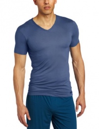 Calvin Klein Men's Micro Modal V-Neck Tee, Columbia Blue, Medium Calvin Klein Men's Micro Modal V-Neck Tee, Columbia Blue, Medium