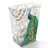 Angela peacock glass vase by Fringe, featuring an antique, hand-painted peacock tableau in vivid hues on hand-blown glass. Translucent, for a magical effect of color and pattern. Weighted bottoms support flowers and clippings. Stands approximately 9 tall and 7 across at the top. Angela peacock glass vase by Fringe, featuring an antique, hand-painted peacock tableau in vivid hues on hand-blown glass. Translucent, for a magical effect of color and pattern. Weighted bottoms support flowers and clippings. Stands approximately 9 tall and 7 across at the top.