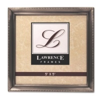 Lawrence Frames Antique Pewter 5x5 Picture Frame - Bead Border Design Lawrence Frames Antique Pewter 5x5 Picture Frame - Bead Border Design