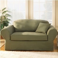 Sure Fit 107927275A_S-LODN Twill Supreme Sofa Slipcover, Loden Sure Fit 107927275A_S-LODN Twill Supreme Sofa Slipcover, Loden