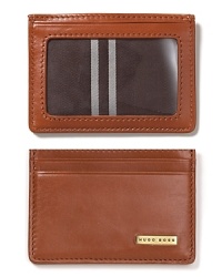 Pocket-size style from BOSS Black, the Bellness card holder has a windowed ID slot and 3 card slots.