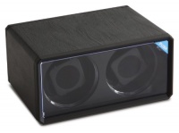 Diplomat Double Black Leatherette Watch Winder with Blue LED's Diplomat Double Black Leatherette Watch Winder with Blue LED's