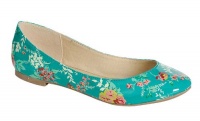 OPPO ERIKA-07 Women's slip on flat bottom pump with floral painting pattern PU upper OPPO ERIKA-07 Women's slip on flat bottom pump with floral painting pattern PU upper