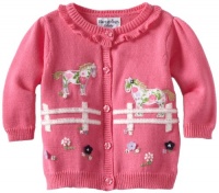 Hartstrings Baby-Girls Newborn Cotton Horse Motif Cardigan Sweater, Fuchsia Gem, 0-3 Months Hartstrings Baby-Girls Newborn Cotton Horse Motif Cardigan Sweater, Fuchsia Gem, 0-3 Months