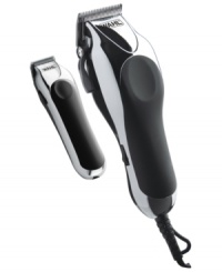 Take your talents to the professional level with a 27-piece haircut kit that offers all the equipment-guides, combs, scissors, cape and more-needed to take on any style. The trimmer features a power drive motor that takes on any hair texture or thickness with complete ease. 2-year limited warranty. Model 79524-1001. Take your talents to the professional level with a 27-piece haircut kit that offers all the equipment-guides, combs, scissors, cape and more-needed to take on any style. The trimmer features a power drive motor that takes on any hair texture or thickness with complete ease. 2-year limited warranty. Model 79524-1001.