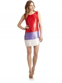 THE LOOKAllover sequined constructionColorblock hemPullover styleTHE FITAbout 32 from shoulder to hemTHE MATERIALViscoseBeads: plasticFully linedCARE & ORIGINDry cleanMade in USAModel shown is 5'10 (177cm) wearing US size Small. THE LOOKAllover sequined constructionColorblock hemPullover styleTHE FITAbout 32 from shoulder to hemTHE MATERIALViscoseBeads: plasticFully linedCARE & ORIGINDry cleanMade in USAModel shown is 5'10 (177cm) wearing US size Small.