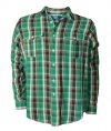 Polo Ralph Lauren Mens Plaid Flannel Shirt, Green Multi