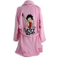 Classic Betty Boop Bath Robe - Pink Classic Betty Boop Bath Robe - Pink