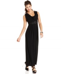 A soft, swooping neckline adds understated elegance to this maxi dress from Wishes Wishes Wishes. A soft, swooping neckline adds understated elegance to this maxi dress from Wishes Wishes Wishes.