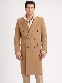 This double-breasted design remarkably crafted in Italy from exquisite camel hair is destined to be a wardrobe winner this winter, with incredible attention to detail, finished in a structured sihlouette.Button-frontChest welt, waist flap pocketsRear ventAbout 45 from shoulder to hemCamel hairDry cleanMade in Italy This double-breasted design remarkably crafted in Italy from exquisite camel hair is destined to be a wardrobe winner this winter, with incredible attention to detail, finished in a structured sihlouette.Button-frontChest welt, waist flap pocketsRear ventAbout 45 from shoulder to hemCamel hairDry cleanMade in Italy
