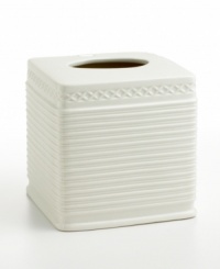 Tissues may be a practical necessity but they can always be dressed up to look harmonious in your bathroom. This tissue boutique is simple, yet elegant in all-white. Tissues may be a practical necessity but they can always be dressed up to look harmonious in your bathroom. This tissue boutique is simple, yet elegant in all-white.