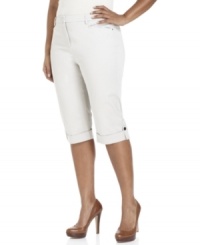 Welcome warmer weather with JM Collection's plus size skimmer pants-- pair them with the season's latest tanks and tees. Welcome warmer weather with JM Collection's plus size skimmer pants-- pair them with the season's latest tanks and tees.