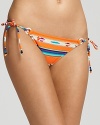 Work Ralph Lauren Blue Label's brand of all-American chic poolside with this striped bikini bottom. In a Western-inspired color way, this piece exudes cool with flat sandals and a straw hat.