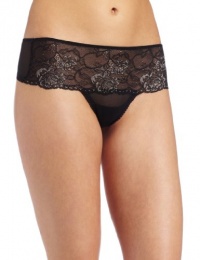 On Gossamer Women's Boudoir Blooms Hip Tanga Panty, Black, Small On Gossamer Women's Boudoir Blooms Hip Tanga Panty, Black, Small