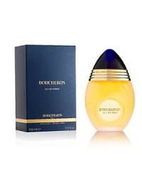 The first perfume created by Boucheron in 1988, this signature fragrance is an enveloping and captivating floral semi-oriental. A Boucheron object d'art, synonymous with quality, opulence and elegance.A great oriental floral, Boucheron opens with sparkling and fruity notes. Its mellow, enveloping signature underscores a voluptuous floral harmony. A bottle of lustrous transparency that enhances the light fragrance concentration it contains for a refined aura. Easy to wear for all occasions.Notes: bergamot, mandarin, bitter orange, marigold, orange blossom, galbanum, basil, apricot, jasmine, narcissus, tuberose, ylang-ylang, patchouli, sandalwood, amber, civet, tonka bean, vanilla.