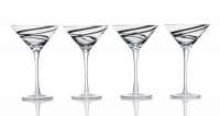 Luigi Bormioli Black Swirl 8-ounce Martini Glass, Set of 4 Luigi Bormioli Black Swirl 8-ounce Martini Glass, Set of 4
