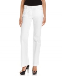 In bright white, these MICHAEL Michael Kors Gramercy bootcut pants are perfect for a polished summer look! In bright white, these MICHAEL Michael Kors Gramercy bootcut pants are perfect for a polished summer look!