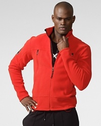 Smartly designed for outdoor enthusiasts in sleek double velour microfleece, RLX's mockneck jacket affords limitless movement and superior athletic performance. Smartly designed for outdoor enthusiasts in sleek double velour microfleece, RLX's mockneck jacket affords limitless movement and superior athletic performance.