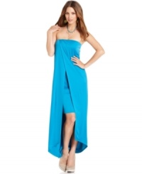 Artful layers make this long RACHEL Rachel Roy dress a standout style for a soiree look! Artful layers make this long RACHEL Rachel Roy dress a standout style for a soiree look!