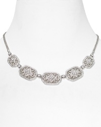 Embrace feminine style with this delicate rhodium plated necklace from Nadri. It's crystal pave flowers form a delicate gardenia chain around your neck. Embrace feminine style with this delicate rhodium plated necklace from Nadri. It's crystal pave flowers form a delicate gardenia chain around your neck.