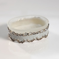 Elaborate, elegant bath accessories for the traditional home, hand-enameled with antique silver accents. Elaborate, elegant bath accessories for the traditional home, hand-enameled with antique silver accents.