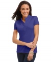 A petite polo top in vibrant colors is a warm-weather essential. Charter Club designed it with ruffled trim at the placket and collar for extra feminine flair. (Clearance)