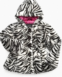 Fierce fashionista. Let her look run wild with this chic zebra-print coat from Hawke & Co. Fierce fashionista. Let her look run wild with this chic zebra-print coat from Hawke & Co.