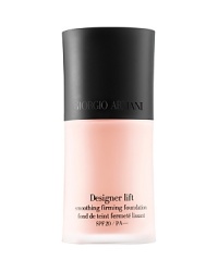 Armani Designer Life Foundation features ten shades of a smoothing, firming fluid foundation with SPF 20. Armani unique Stretching Micro-fil™ technology drapes the face with an ultrafine micro-lifting matrix. This elastic matrix seals in a high concentration of exclusive emollients and velvet filters that immediately stretch, soften and firm the skin surface.Made with exclusive Prussian blue pearl pigment, the lifting color gives intense depth and luminosity to revive skin and correct color irregularities, while relieving dullness. Shade details: light: 2, 3, 4; medium: 5, 5.5, 6, 7; dark: 8, 9, 11.5 Armani Designer Life Foundation features ten shades of a smoothing, firming fluid foundation with SPF 20. Armani unique Stretching Micro-fil™ technology drapes the face with an ultrafine micro-lifting matrix. This elastic matrix seals in a high concentration of exclusive emollients and velvet filters that immediately stretch, soften and firm the skin surface.Made with exclusive Prussian blue pearl pigment, the lifting color gives intense depth and luminosity to revive skin and correct color irregularities, while relieving dullness. Shade details: light: 2, 3, 4; medium: 5, 5.5, 6, 7; dark: 8, 9, 11.5