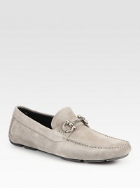EXCLUSIVELY AT SAKS in Burgundy. Supple suede from Italy with ruthenium gancini ornament for that signature touch.Suede upperLeather liningPadded insoleRubber soleMade in ItalyOUR FIT MODEL RECOMMENDS ordering true size. EXCLUSIVELY AT SAKS in Burgundy. Supple suede from Italy with ruthenium gancini ornament for that signature touch.Suede upperLeather liningPadded insoleRubber soleMade in ItalyOUR FIT MODEL RECOMMENDS ordering true size.