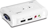 TRENDnet 2-Port USB KVM Switch Kit with Audio (Includes 2x KVM Cables) TK-209K (White) TRENDnet 2-Port USB KVM Switch Kit with Audio (Includes 2x KVM Cables) TK-209K (White)