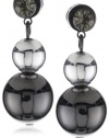 Kenneth Cole New York Hematite-Color and Silver Drop Earrings