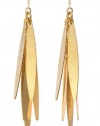 Rachel Reinhardt Nicole 14k Gold Plated Tiered Textured Metal Dagger Dangle Earrings