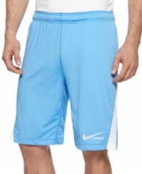 Don't be afraid to work up a sweat. With Dri-Fit technology, these Nike shorts will keep you comfortable in any condition. Don't be afraid to work up a sweat. With Dri-Fit technology, these Nike shorts will keep you comfortable in any condition.