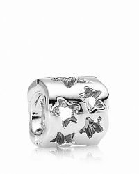 Celestial cutouts on this sterling silver PANDORA charm will have you seeing stars. Celestial cutouts on this sterling silver PANDORA charm will have you seeing stars.