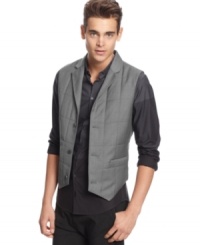 The perfect third piece for a casual day ensemble. Calvin Klein will heighten your fashion credibility with their version of the quilted vest. The perfect third piece for a casual day ensemble. Calvin Klein will heighten your fashion credibility with their version of the quilted vest.