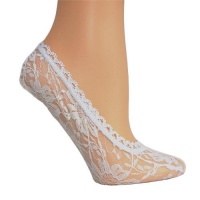 Solid White Lace 3 Pack No Show Socks Solid White Lace 3 Pack No Show Socks