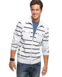 Stripes on this jacket from INC International Concepts add nautical cool to your casual look this fall. (Clearance) Stripes on this jacket from INC International Concepts add nautical cool to your casual look this fall. (Clearance)