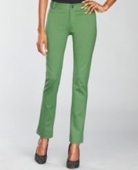 Go slim and straight in INC's petite pants, rendered in a season-perfect fabrication and fabulous fit.