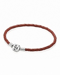 Charms and clips shine against PANDORA's leather single wrap bracelet. A sterling silver signature clasp lends an added touch of luxe. Charms and clips shine against PANDORA's leather single wrap bracelet. A sterling silver signature clasp lends an added touch of luxe.